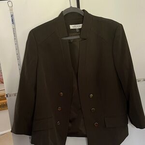 Kasper Women's Olive Double-Breasted Blazer